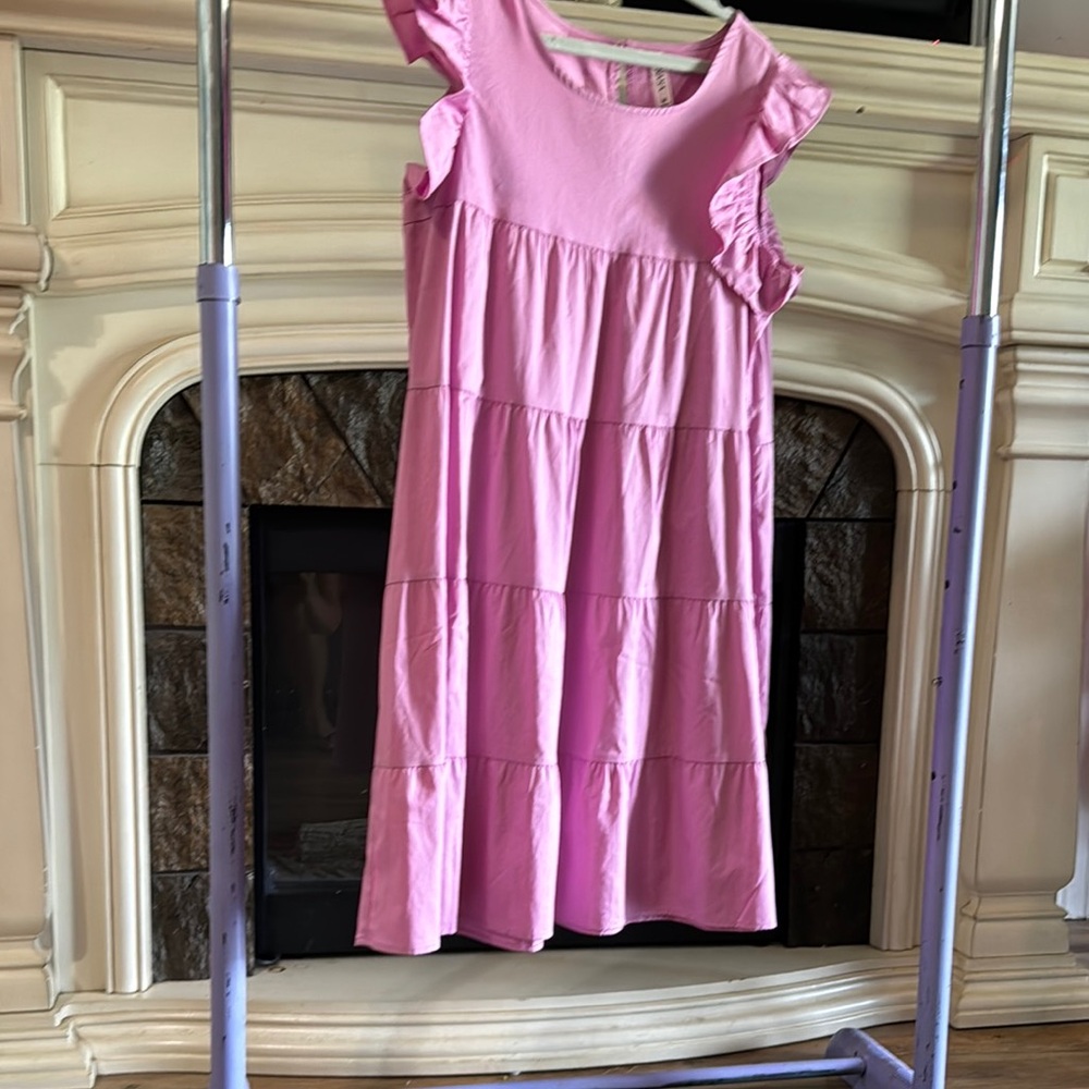 Zenana Outfitters Pink Flutter Sleeve Sundress